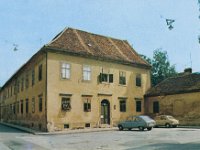 Gornji grad. Markovićev trg 1980-ih godina, kuća Zrinski sagrađena krajem 17. stoljeća